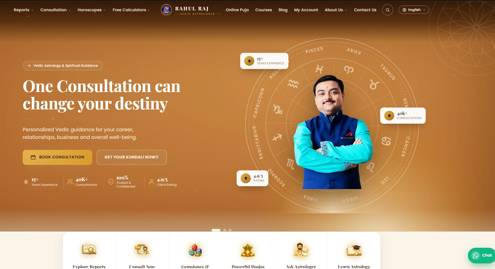 Astro Rahul Raj — website hero